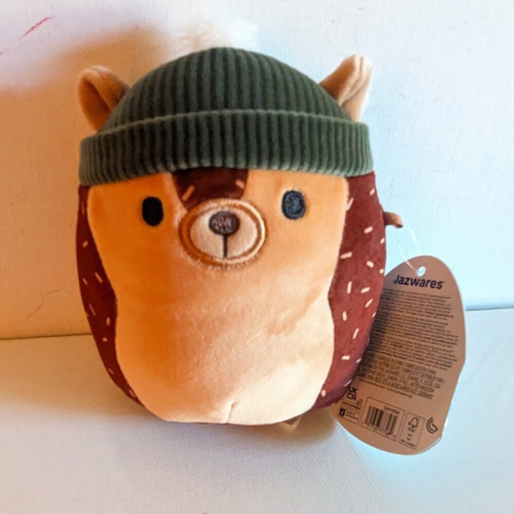 NWT 5" Hans Hedgehog Knit Hat Squishmallows Autumn Fall Harvest Plushie Toy NEW